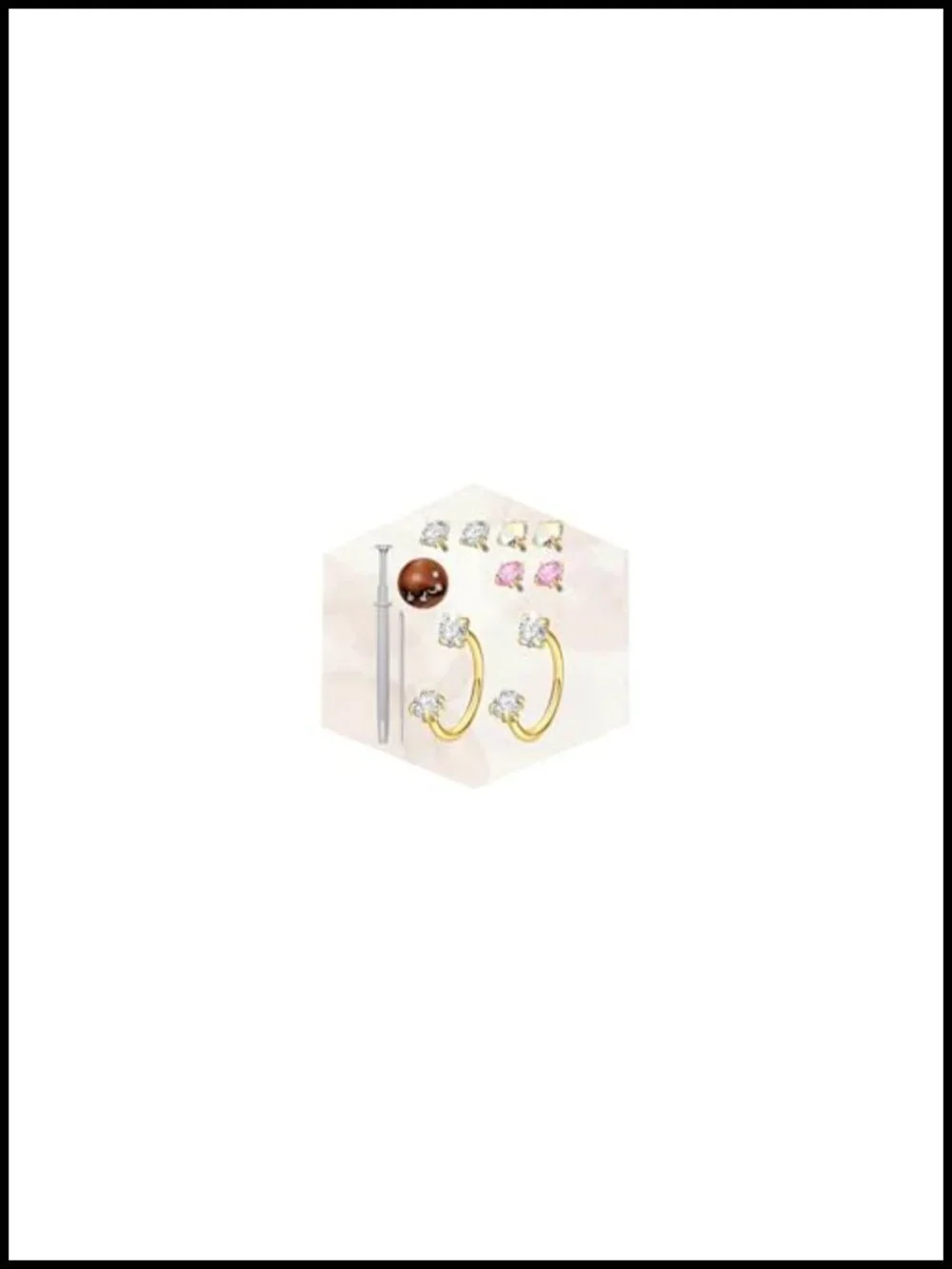 18g Horseshoe Nose Ring Double Gem Surgical Steel Hoop for Women Cartilage